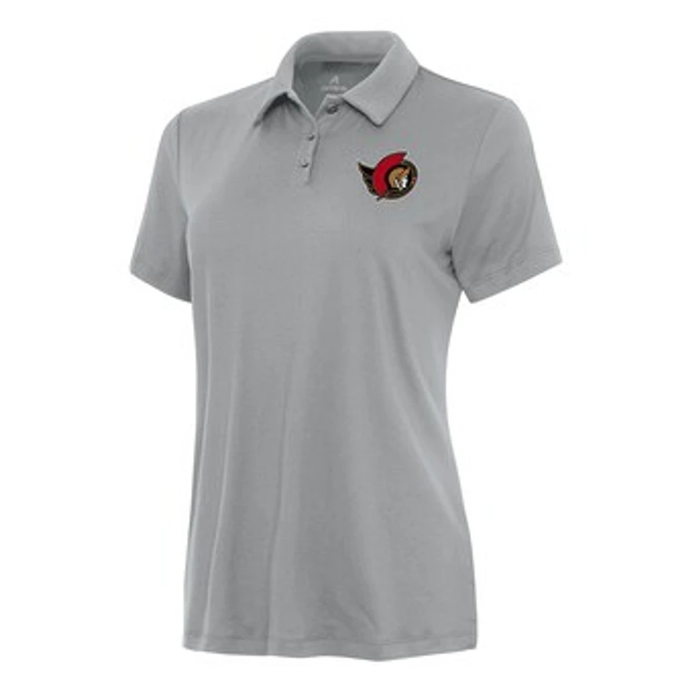 Women's Antigua Gray Ottawa Senators Reprocess Polo