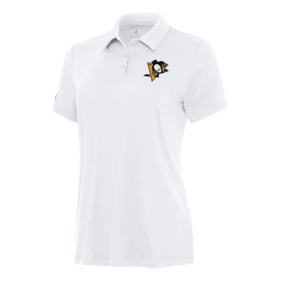Women's Antigua White Pittsburgh Penguins Reprocess Polo