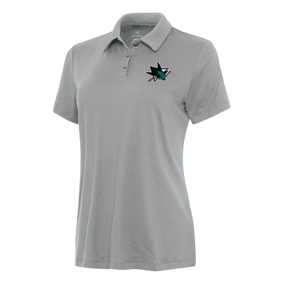 Women's Antigua Gray San Jose Sharks Reprocess Polo