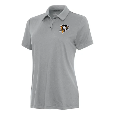 Women's Antigua Gray Pittsburgh Penguins Reprocess Polo