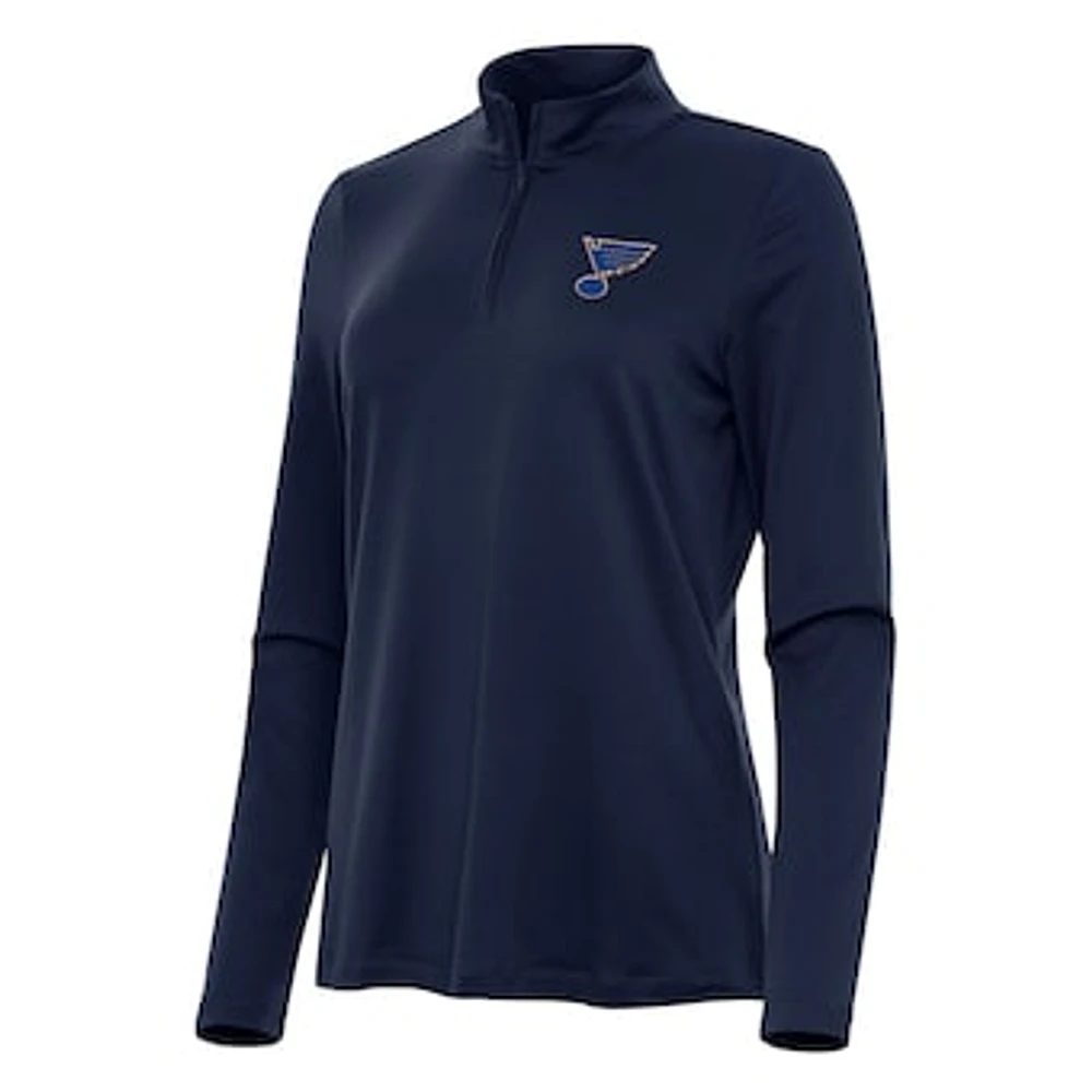 Women's Antigua Navy St. Louis Blues Reprocess Quarter-Zip Top