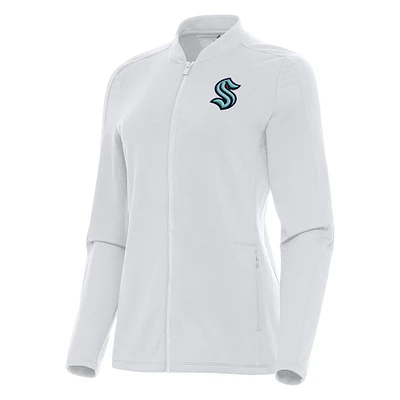 Women's Antigua White Seattle Kraken Continual Full-Zip Jacket