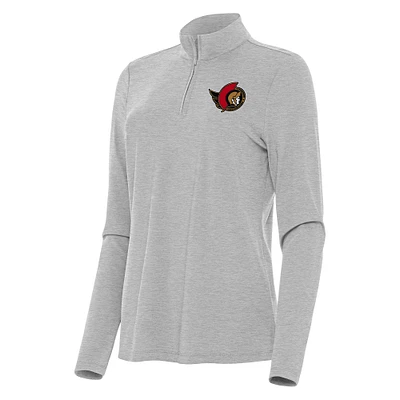 Women's Antigua Heather Ottawa Senators Bright Quarter-Zip Top