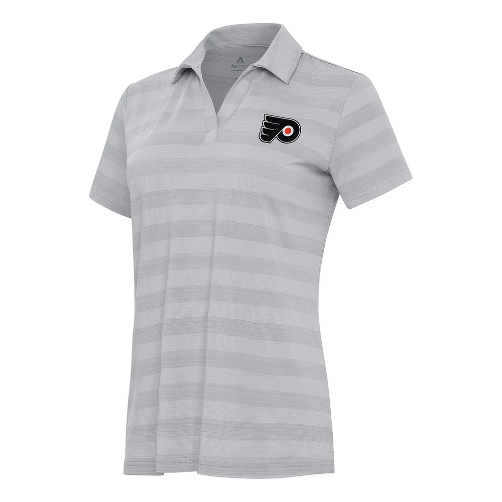Women's Antigua Gray Philadelphia Flyers Tunnel Polo