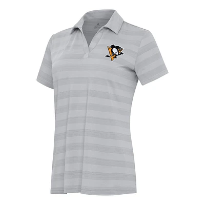 Women's Antigua Gray Pittsburgh Penguins Tunnel Polo
