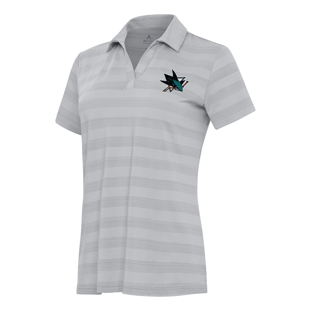 Women's Antigua Gray San Jose Sharks Tunnel Polo