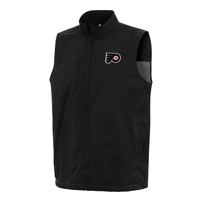 Men's Antigua Black Philadelphia Flyers Brisk Full-Zip Vest