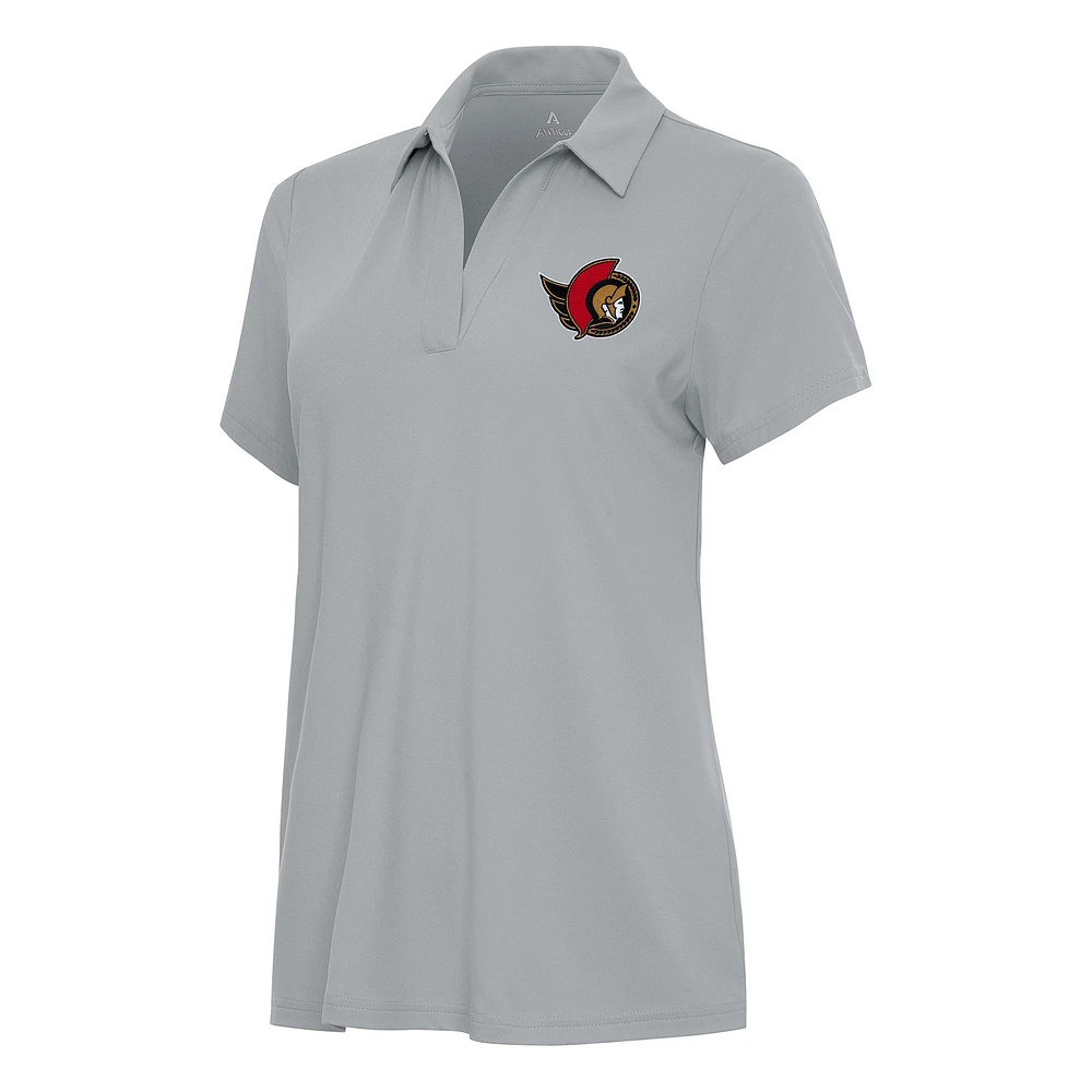 Women's Antigua Gray Ottawa Senators Era Polo
