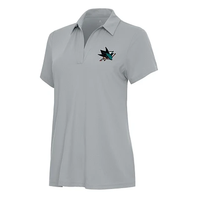 Women's Antigua Gray San Jose Sharks Era Polo