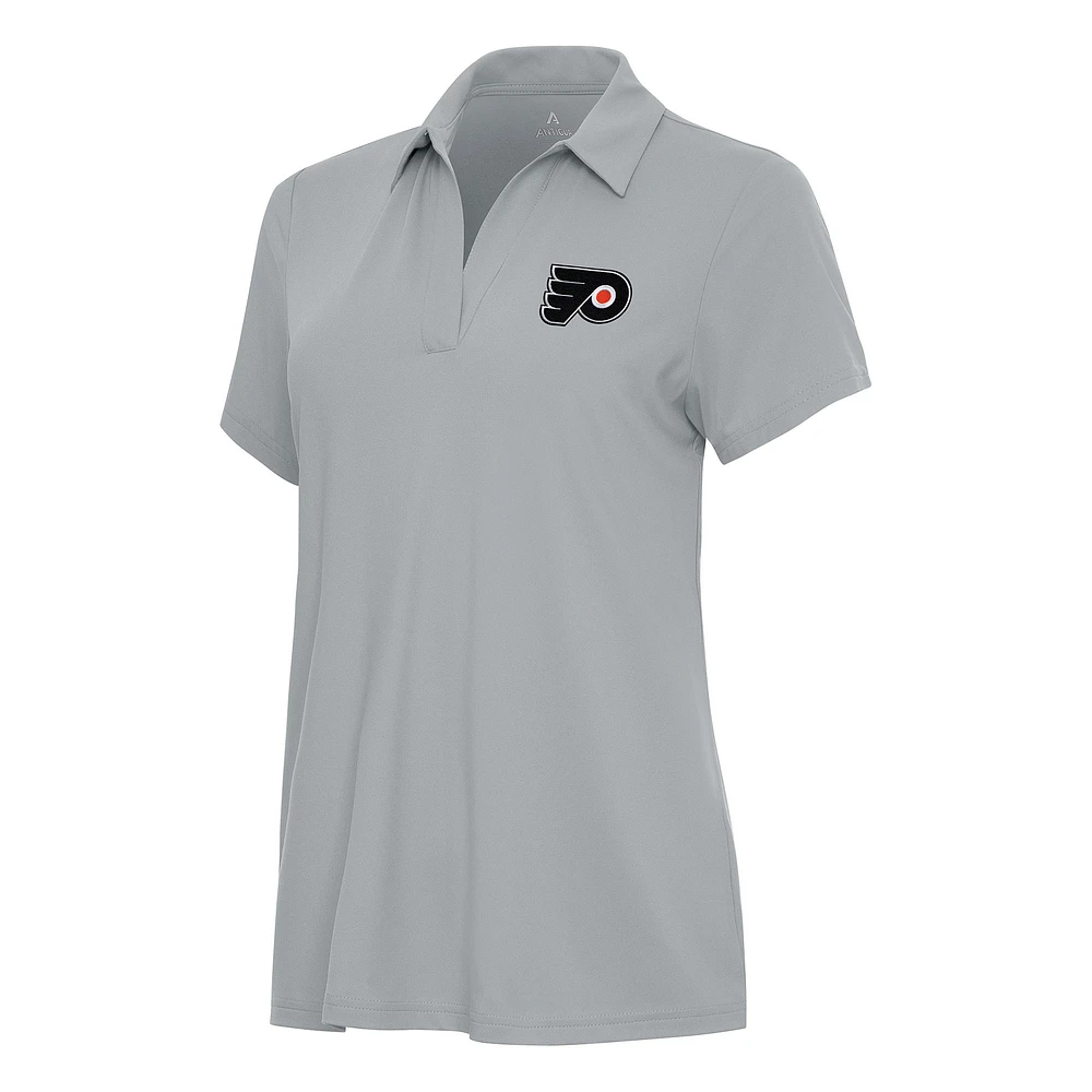 Women's Antigua Gray Philadelphia Flyers Era Polo