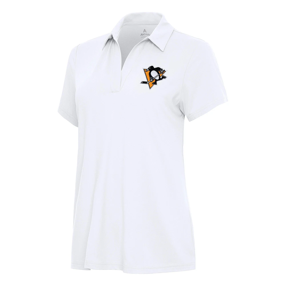 Women's Antigua White Pittsburgh Penguins Era Polo