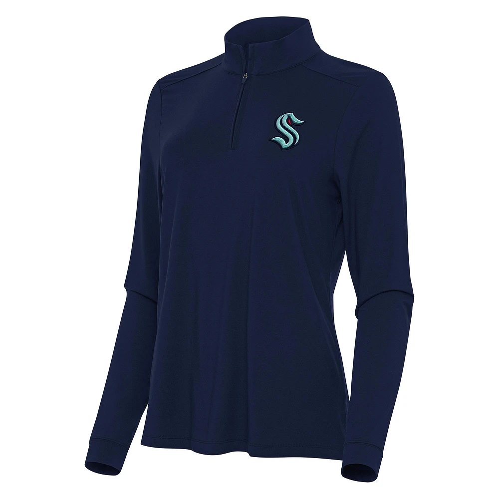 Women's Antigua Navy Seattle Kraken Intent Quarter-Zip Top