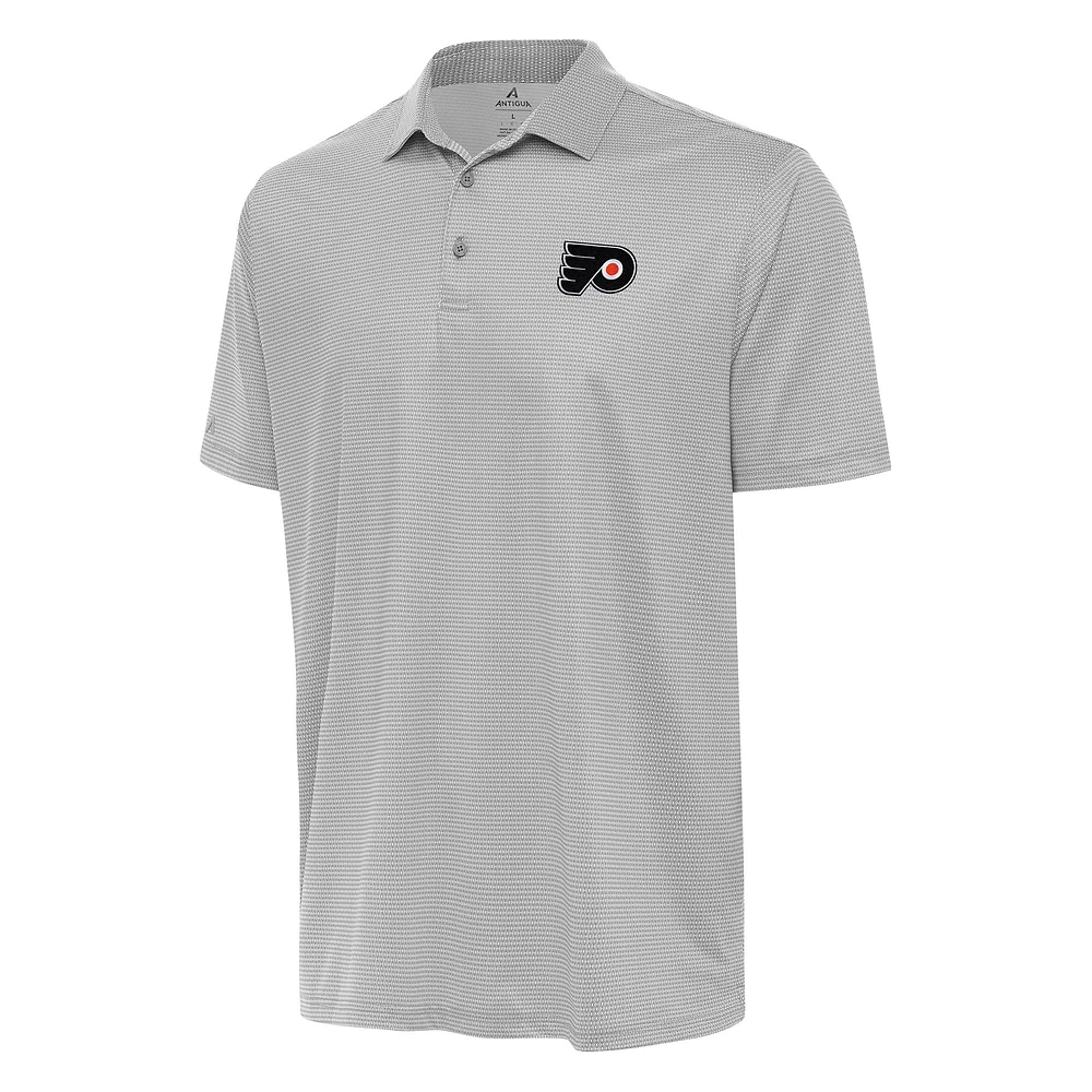 Men's Antigua Gray/White Philadelphia Flyers Rings Polo