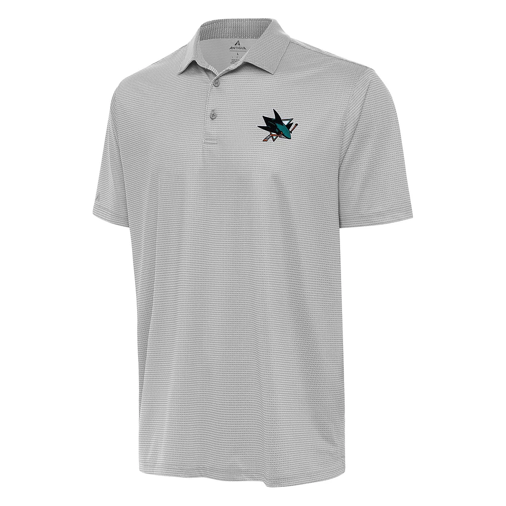Men's Antigua Gray/White San Jose Sharks Rings Polo