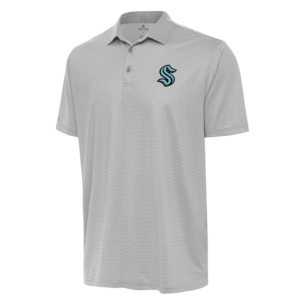 Men's Antigua Gray/White Seattle Kraken Rings Polo
