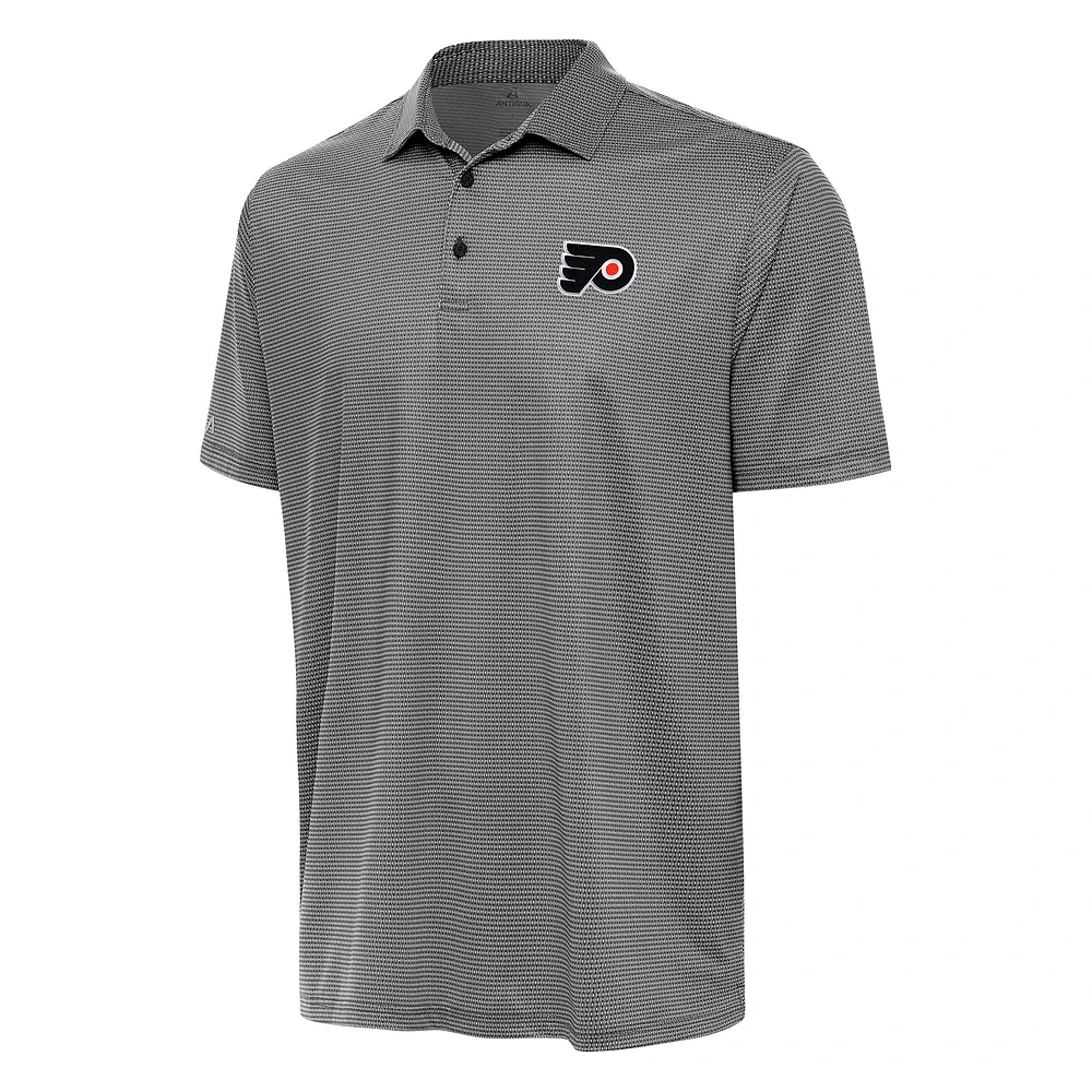 Men's Antigua Black/White Philadelphia Flyers Rings Polo