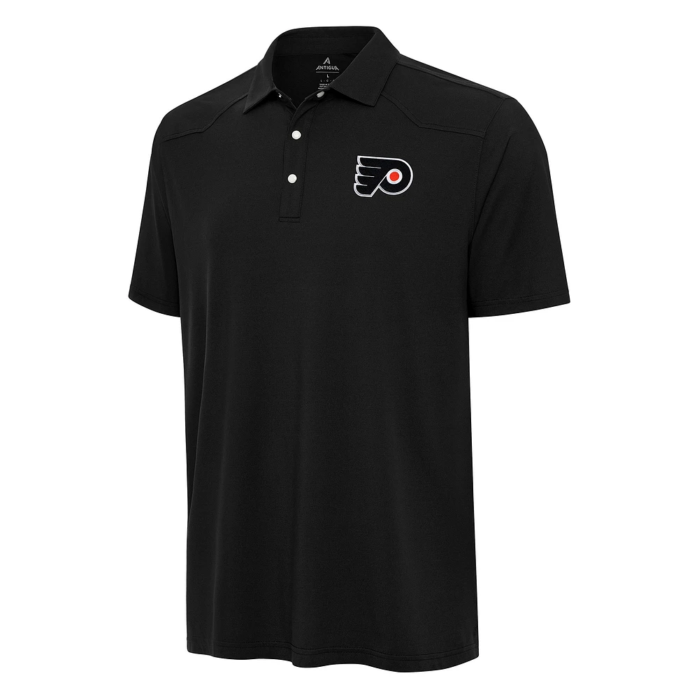 Men's Antigua Black Philadelphia Flyers Western Polo