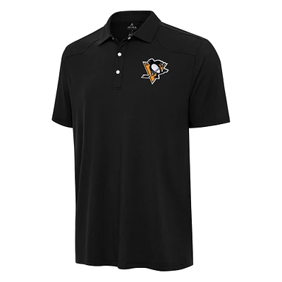 Men's Antigua Black Pittsburgh Penguins Western Polo