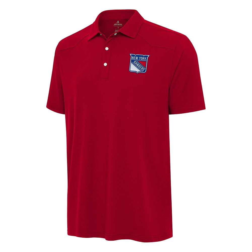 Men's Antigua Red New York Rangers Western Polo