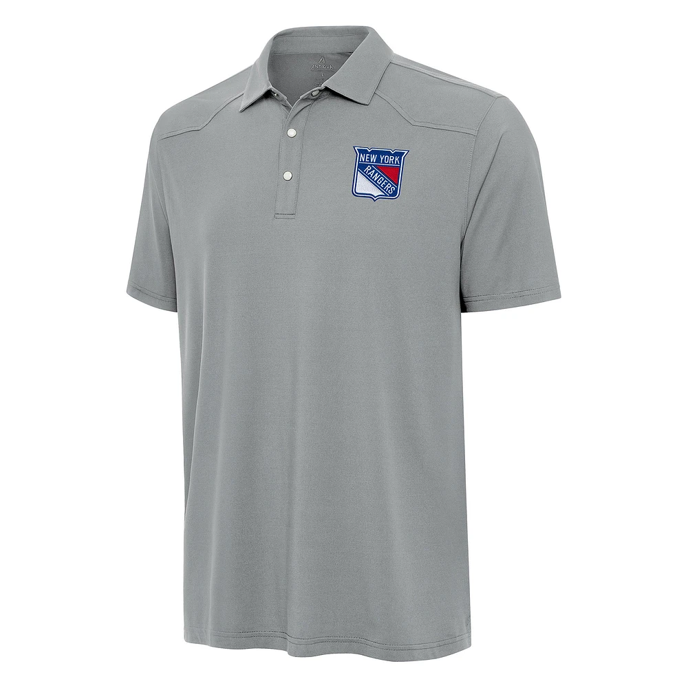 Men's Antigua Gray New York Rangers Western Polo