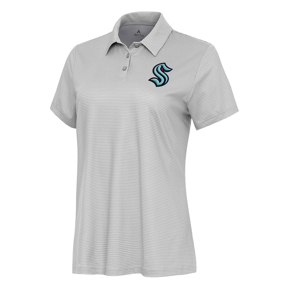 Women's Antigua White Seattle Kraken Rings Polo