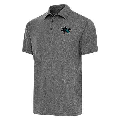 Men's Antigua Heather Black San Jose Sharks Big & Tall Par 3 Polo
