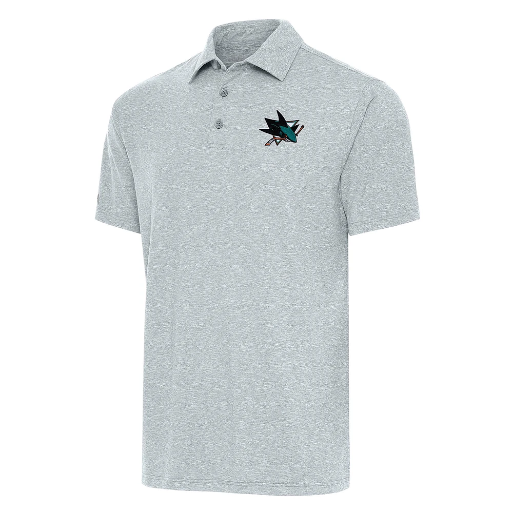 Men's Antigua Heather Gray San Jose Sharks Big & Tall Par 3 Polo