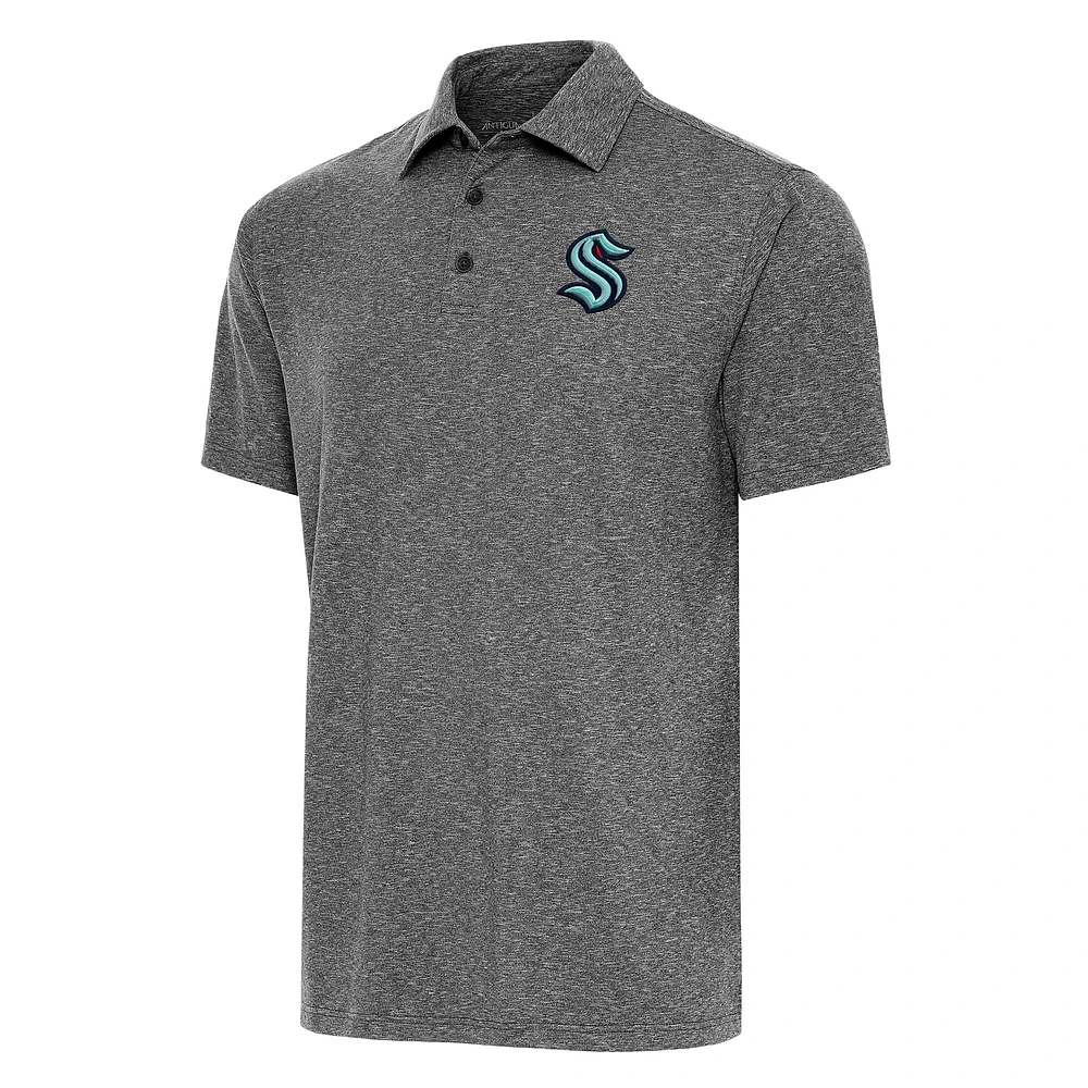 Men's Antigua Heather Black Seattle Kraken Big & Tall Par 3 Polo