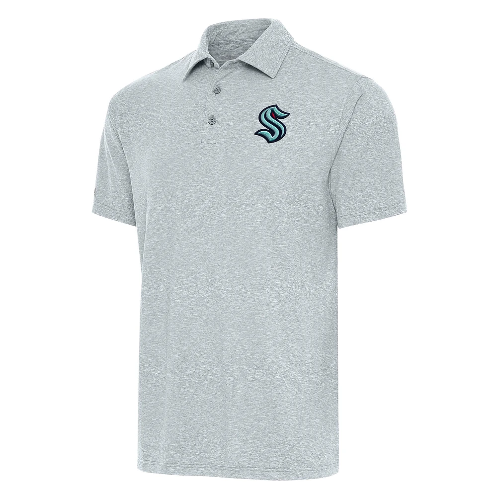 Men's Antigua Heather Gray Seattle Kraken Big & Tall Par 3 Polo