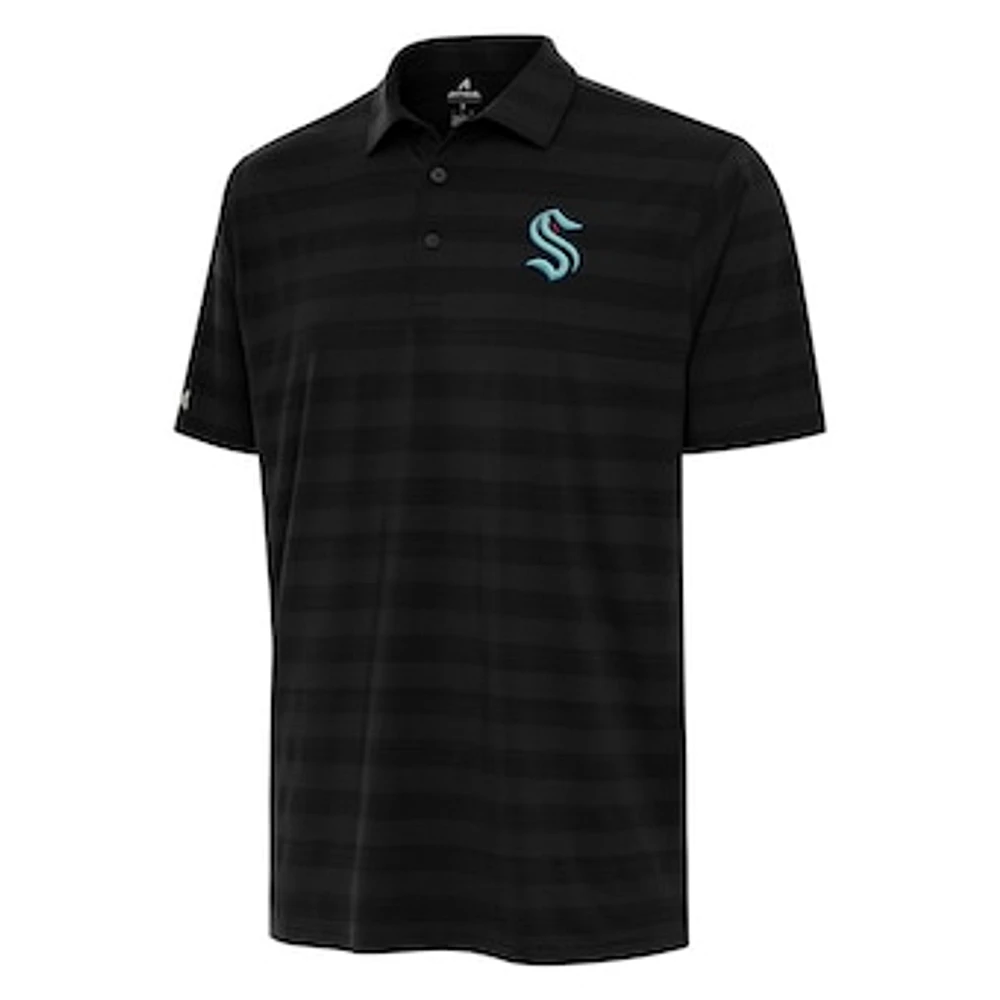 Men's Antigua Black Seattle Kraken Big & Tall Tunnel Polo