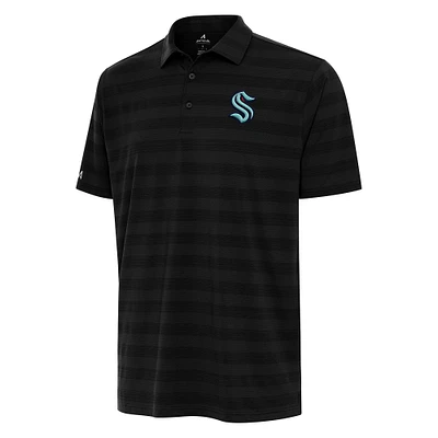 Men's Antigua Black Seattle Kraken Big & Tall Tunnel Polo