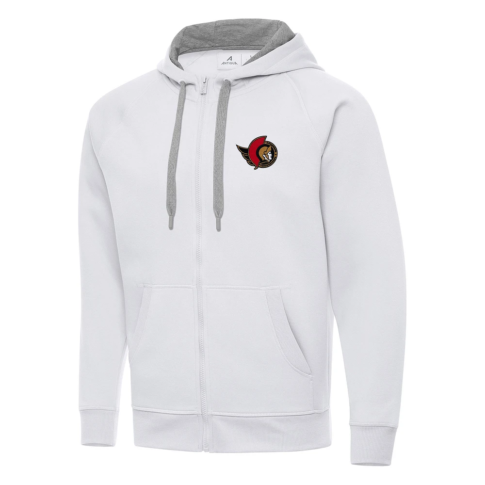 Men's Antigua White Ottawa Senators Big & Tall Victory Full-Zip Hoodie