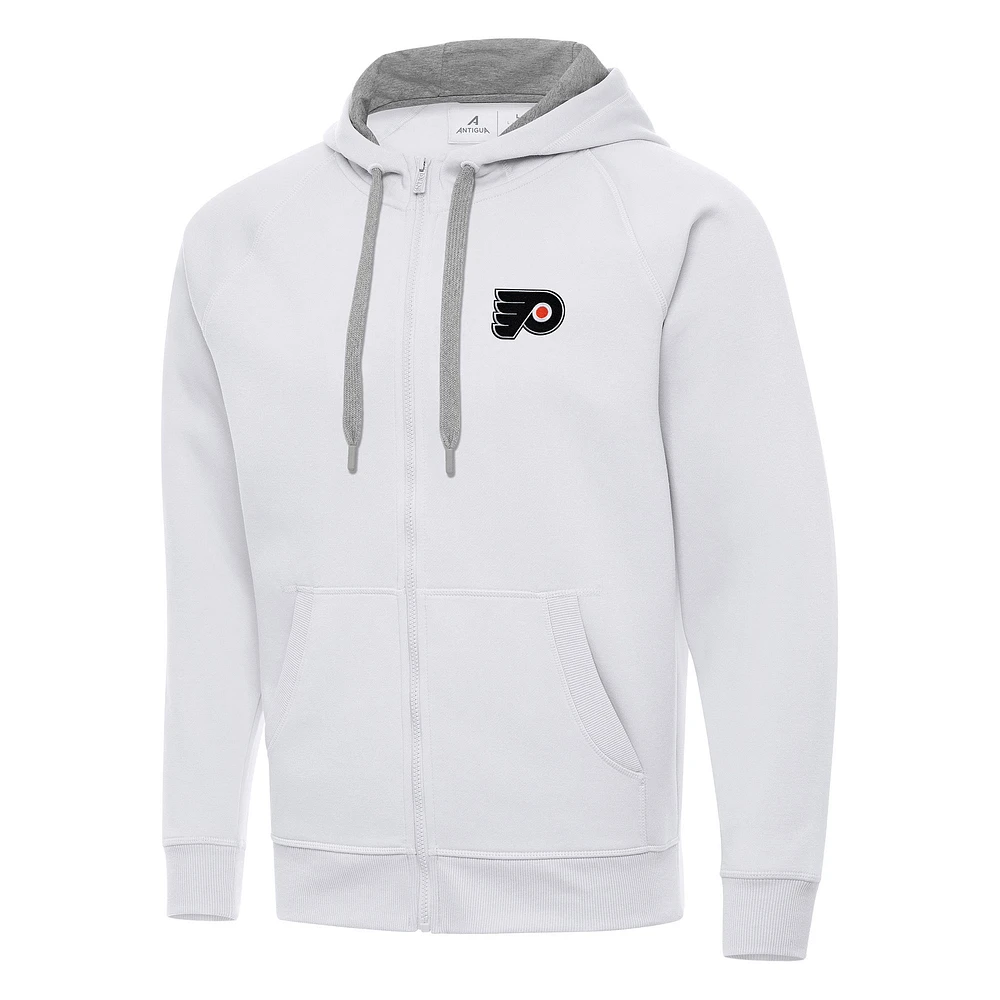 Men's Antigua White Philadelphia Flyers Big & Tall Victory Full-Zip Hoodie
