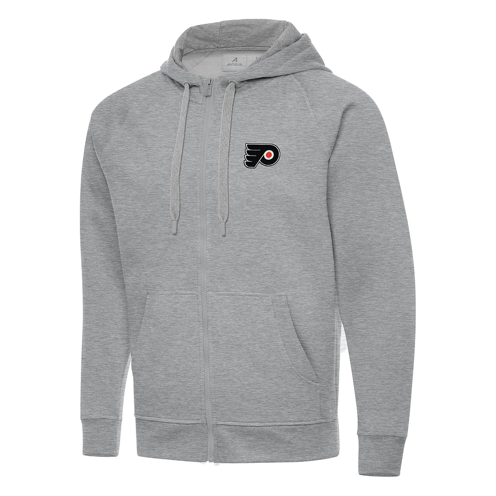 Men's Antigua Heather Gray Philadelphia Flyers Big & Tall Victory Full-Zip Hoodie