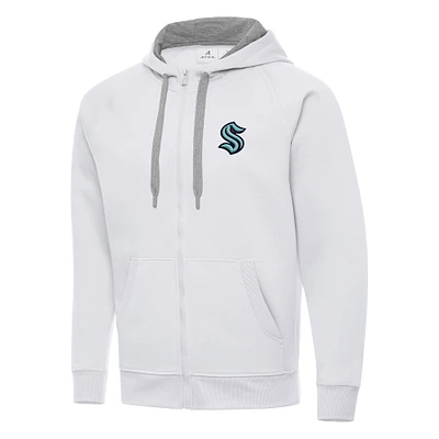 Men's Antigua White Seattle Kraken Big & Tall Victory Full-Zip Hoodie