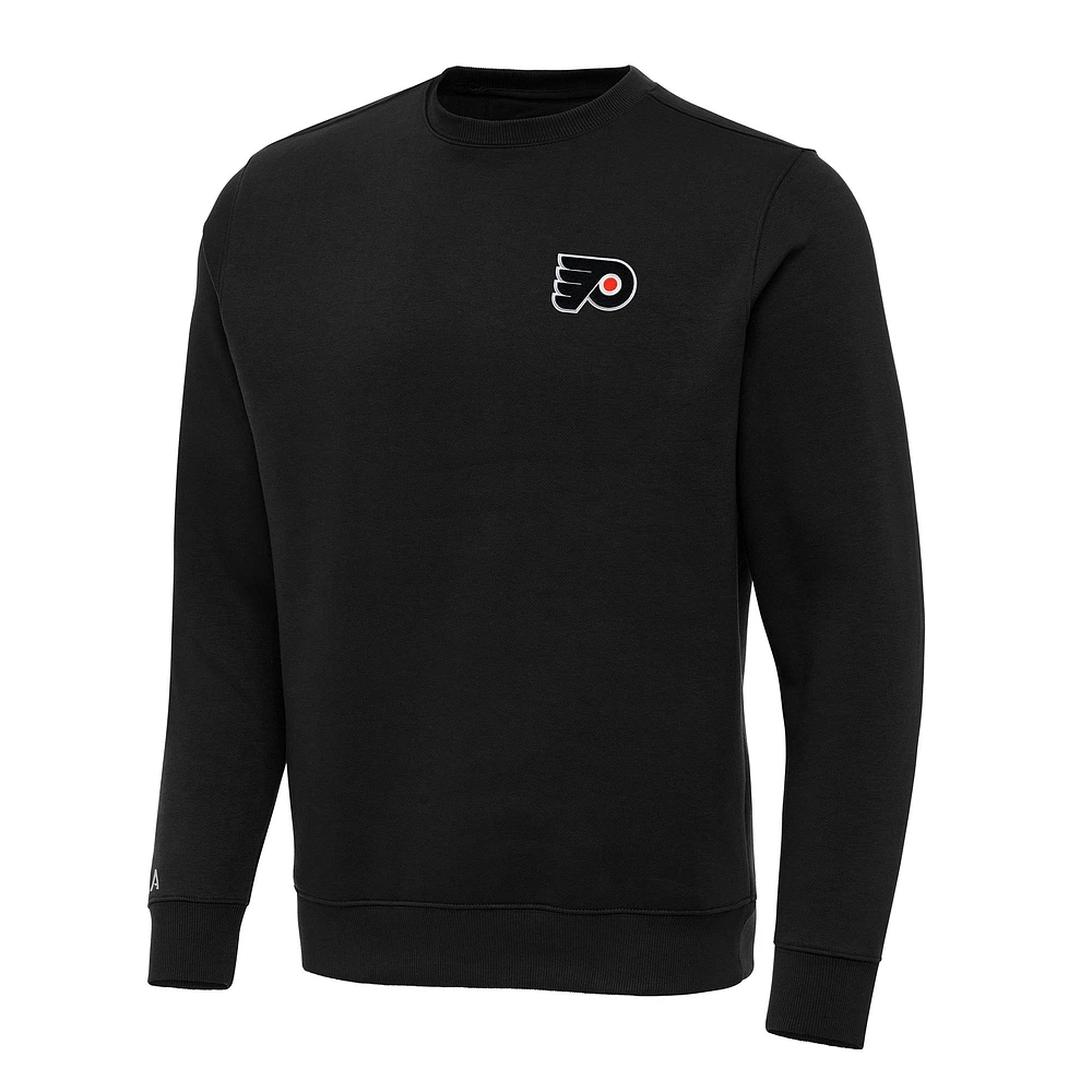 Men's Antigua Black Philadelphia Flyers Big & Tall Victory Crewneck Pullover Sweatshirt