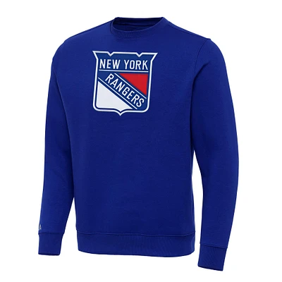 Men's Antigua Royal New York Rangers Big & Tall Victory Crewneck Pullover Sweatshirt