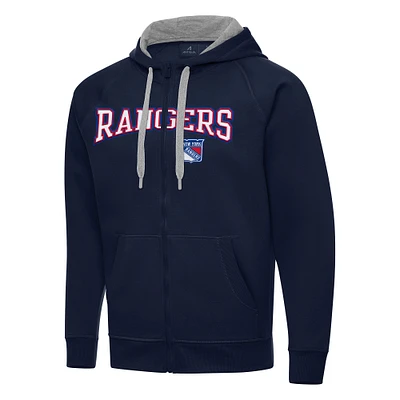 Men's Antigua Navy New York Rangers Big & Tall Victory Full-Zip Hoodie
