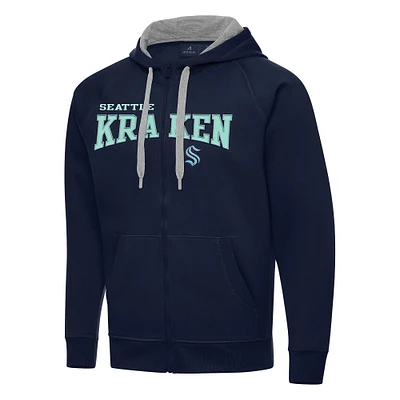 Men's Antigua Navy Seattle Kraken Big & Tall Victory Full-Zip Hoodie