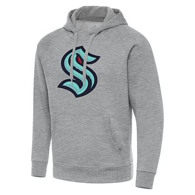 Men's Antigua Heather Gray Seattle Kraken Big & Tall Victory Pullover Hoodie