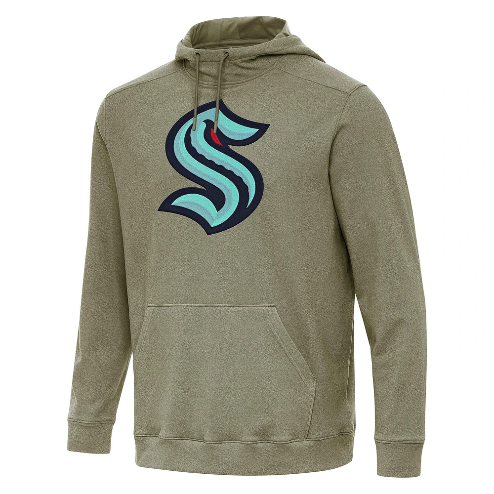 Men's Antigua Olive Seattle Kraken Cloud Pullover Hoodie