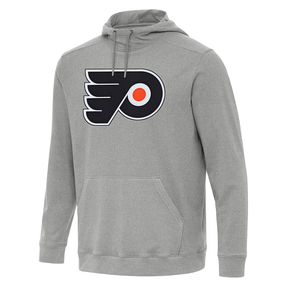 Men's Antigua Heather Gray Philadelphia Flyers Cloud Pullover Hoodie