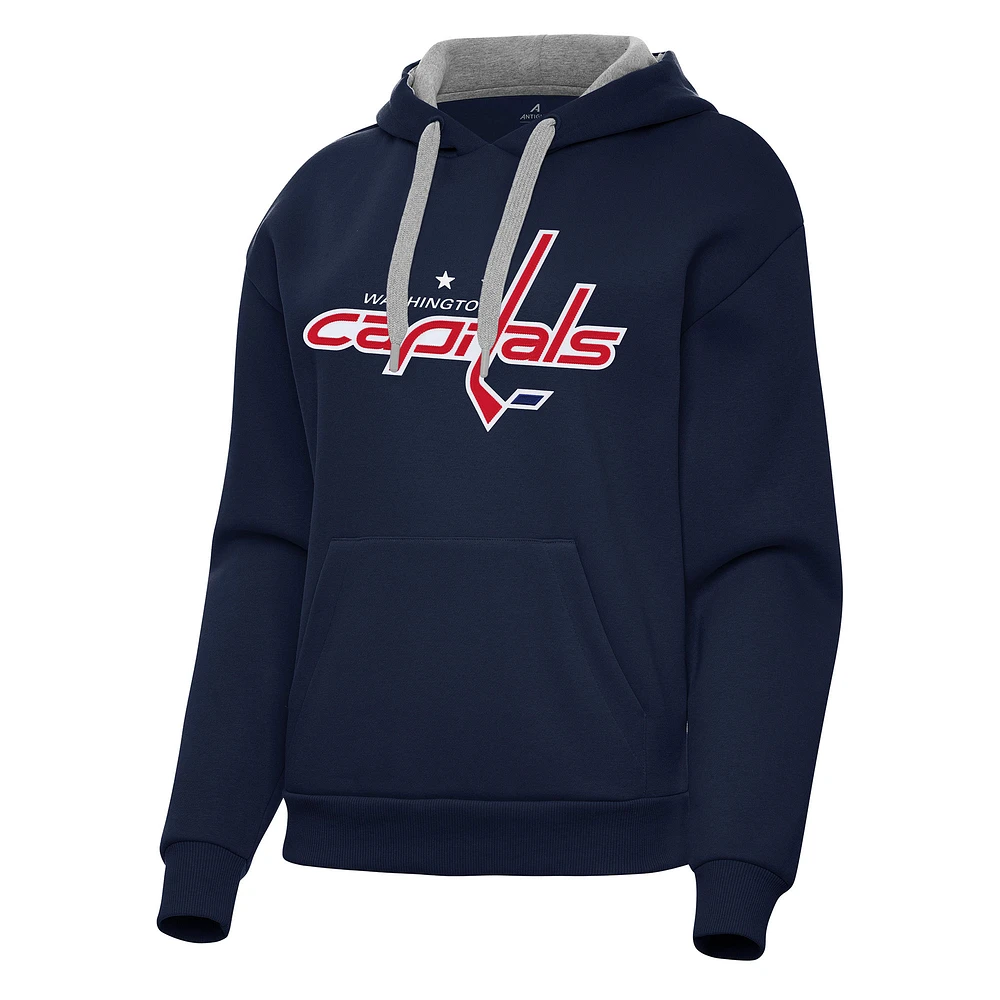 Women's Antigua Navy Washington Capitals Victory Pullover Hoodie
