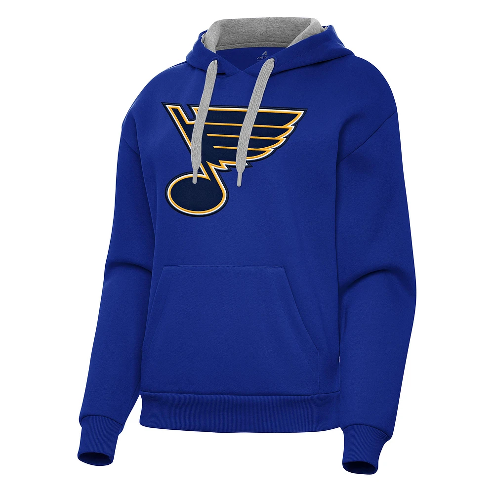 Women's Antigua Blue St. Louis Blues Victory Pullover Hoodie