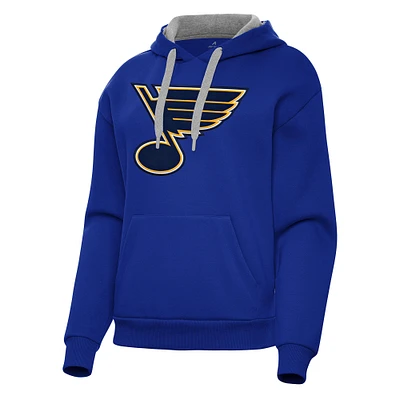 Women's Antigua Blue St. Louis Blues Victory Pullover Hoodie