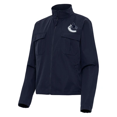 Women's Antigua Navy Vancouver Canucks Even Par Full-Zip Jacket