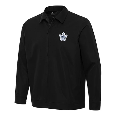 Men's Antigua Black Toronto Maple Leafs Pivot Full-Zip Jacket