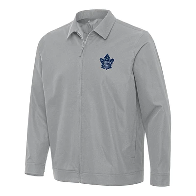 Men's Antigua Gray Toronto Maple Leafs Pivot Full-Zip Jacket
