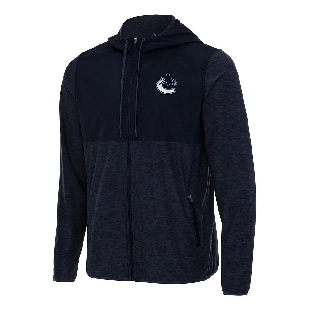 Men's Antigua Navy Vancouver Canucks Sway Full-Zip Hoodie Jacket