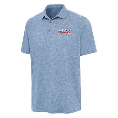 Men's Antigua Heather Aqua Washington Capitals Par 3 Polo